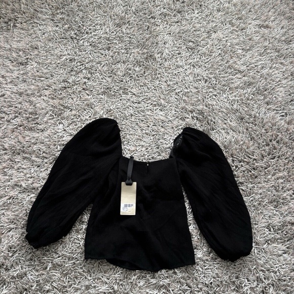 Johanna Ortiz Black Desert Balloon-Sleeve Crepe Top Sz 0 / XXS NWT❤️ - Picture 8 of 11